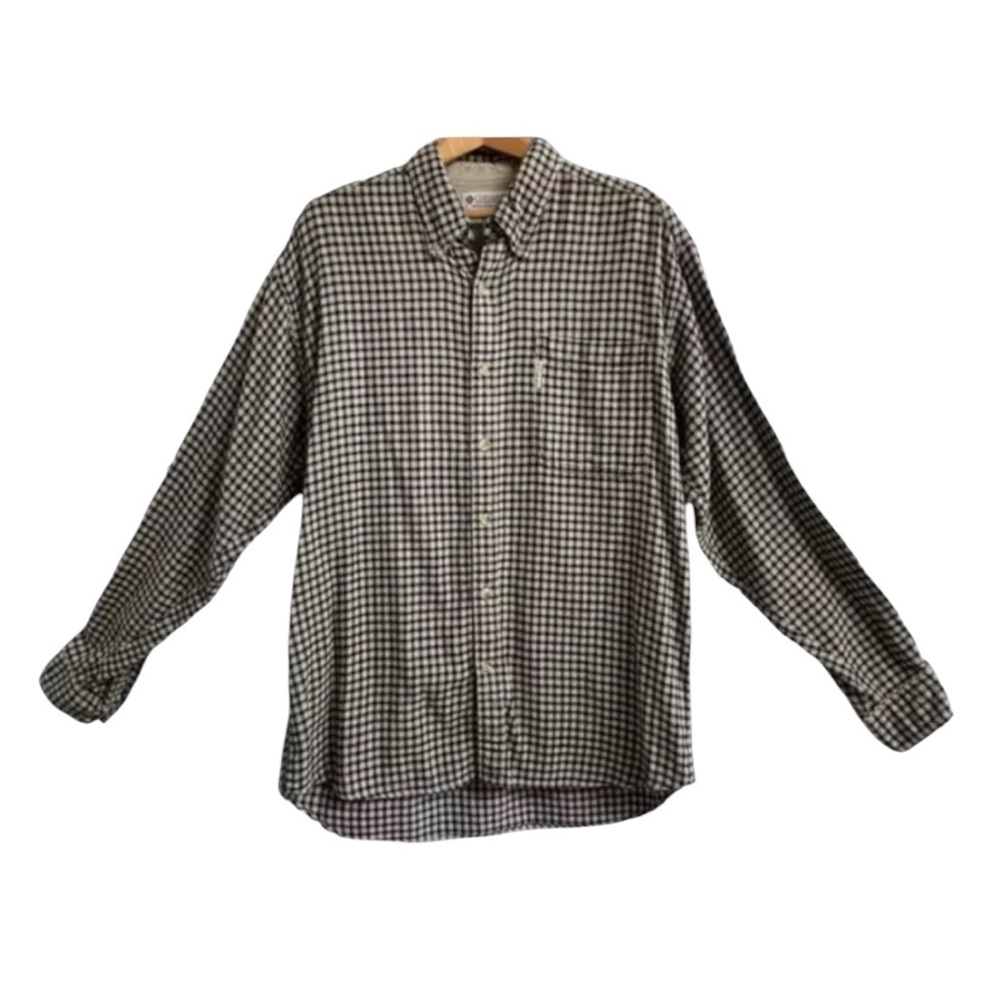 Columbia Shirt Mens Large Button Down Black Long Sleeve USA